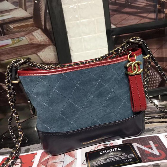 Chanel Gabrielle Hobo Bag Small 20cm Suede Lambskin Leather Fall Winter 2017 Act 2 Collection Blue