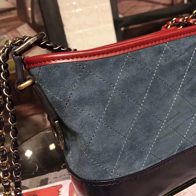 Chanel Gabrielle Hobo Bag Small 20cm Suede Lambskin Leather Fall Winter 2017 Act 2 Collection Blue