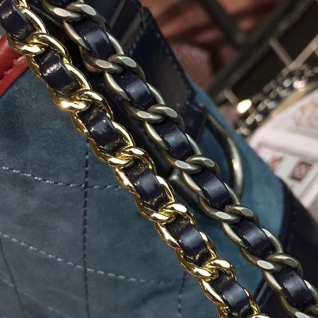 Chanel Gabrielle Hobo Bag Small 20cm Suede Lambskin Leather Fall Winter 2017 Act 2 Collection Blue