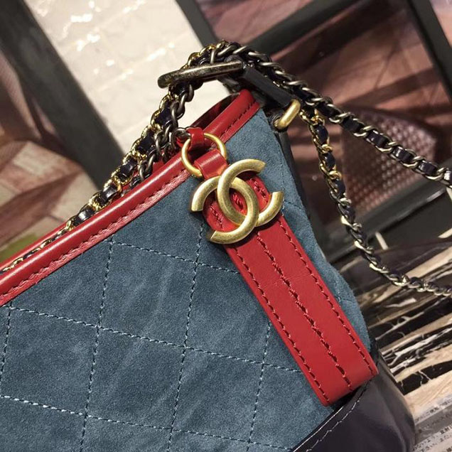 Chanel Gabrielle Hobo Bag Small 20cm Suede Lambskin Leather Fall Winter 2017 Act 2 Collection Blue