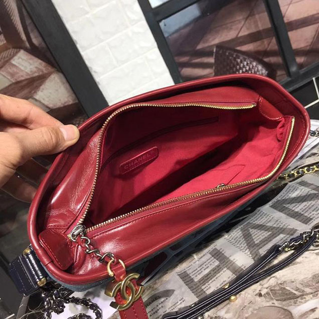 Chanel Gabrielle Hobo Bag Large 28cm Suede Lambskin Leather Fall Winter 2017 Act 2 Collection Blue