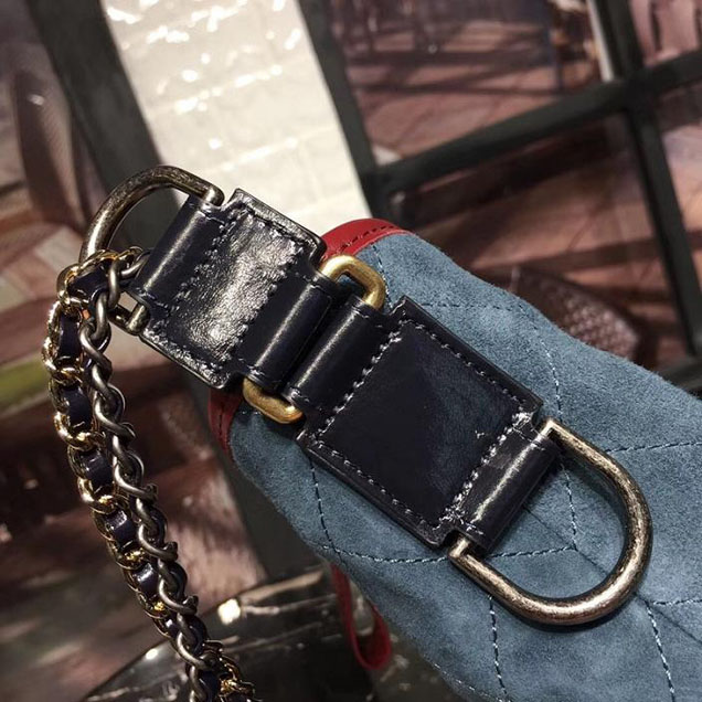 Chanel Gabrielle Hobo Bag Small 20cm Suede Lambskin Leather Fall Winter 2017 Act 2 Collection Blue Black