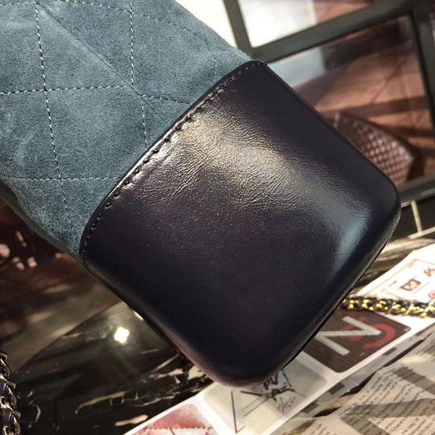 Chanel Gabrielle Hobo Bag Large 28cm Suede Lambskin Leather Fall Winter 2017 Act 2 Collection Blue Black
