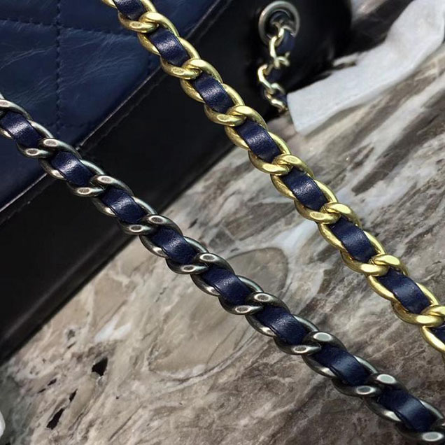 Chanel Gabrielle Backpack Bag Small 23cm Lambskin Leather Fall Winter 2017 Act 2 Collection Navy Black