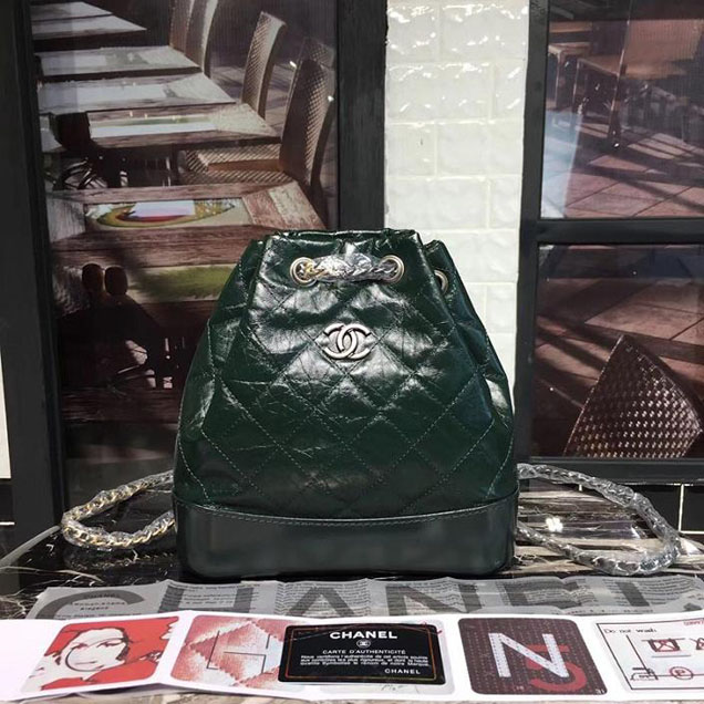 Chanel Gabrielle Backpack Bag Small 23cm Lambskin Leather Fall Winter 2017 Act 2 Collection Green