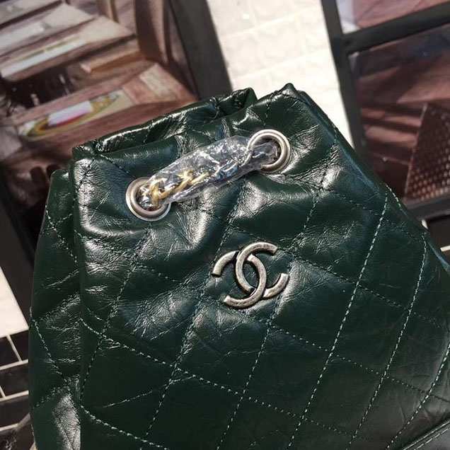 Chanel Gabrielle Backpack Bag Small 23cm Lambskin Leather Fall Winter 2017 Act 2 Collection Green