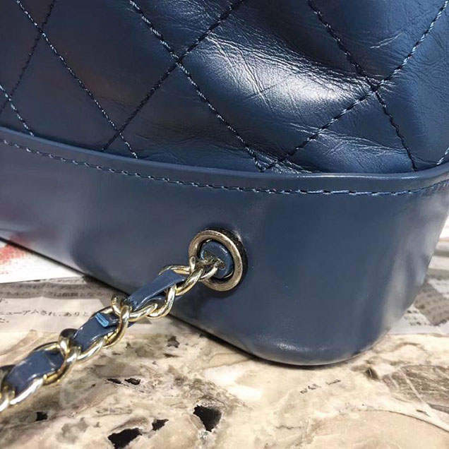 Chanel Gabrielle Backpack Bag Small 23cm Lambskin Leather Fall Winter 2017 Act 2 Collection Navy