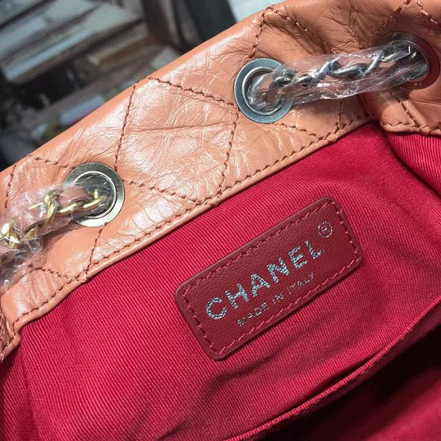 Chanel Gabrielle Backpack Bag Small 23cm Lambskin Leather Fall Winter 2017 Act 2 Collection Apricot