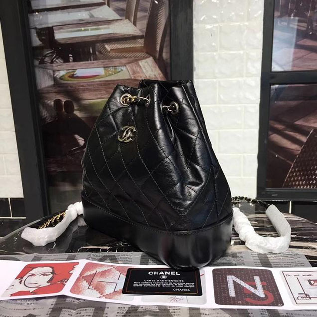 Chanel Gabrielle Backpack Bag Small 23cm Lambskin Leather Fall Winter 2017 Act 2 Collection Black
