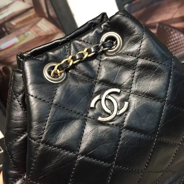 Chanel Gabrielle Backpack Bag Small 23cm Lambskin Leather Fall Winter 2017 Act 2 Collection Black