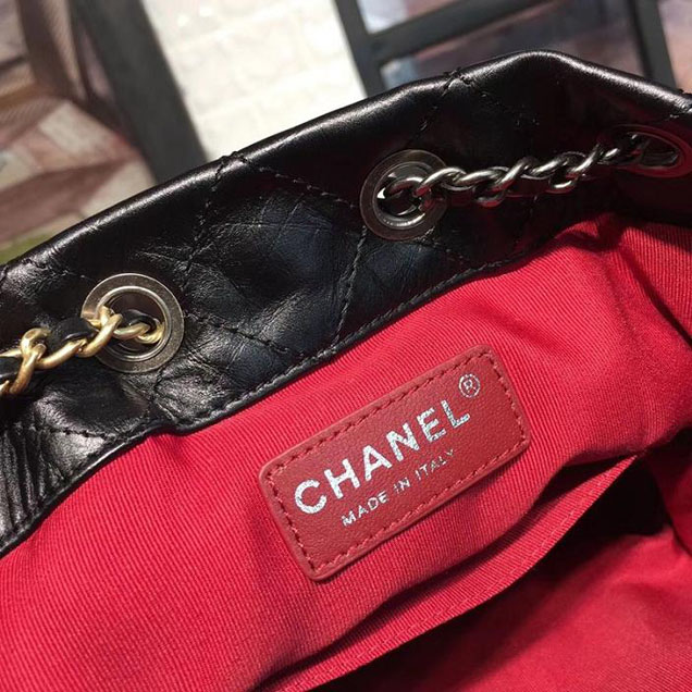 Chanel Gabrielle Backpack Bag Small 23cm Lambskin Leather Fall Winter 2017 Act 2 Collection Black