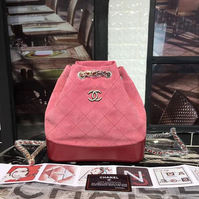 Chanel Gabrielle Hobo Backpack Bag Small 23cm Suede Lambskin Leather Fall Winter 2017 Act 2 Collection Red