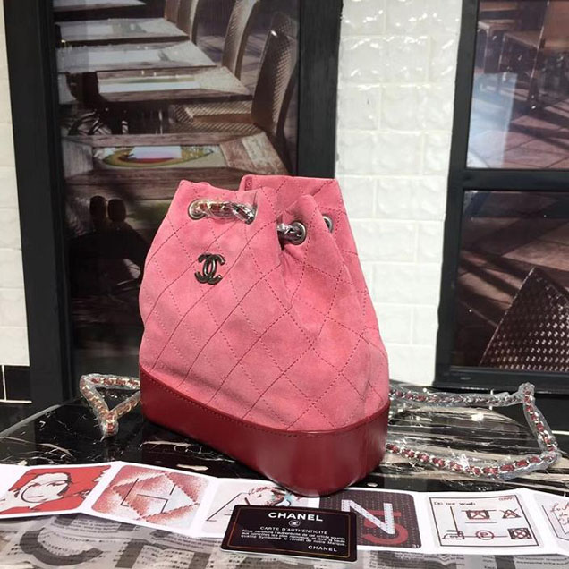 Chanel Gabrielle Hobo Backpack Bag Small 23cm Suede Lambskin Leather Fall Winter 2017 Act 2 Collection Red