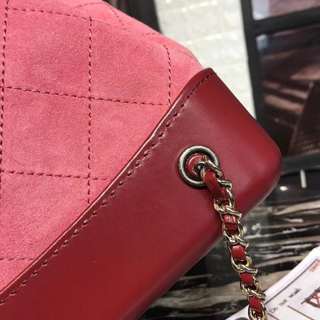 Chanel Gabrielle Hobo Backpack Bag Small 23cm Suede Lambskin Leather Fall Winter 2017 Act 2 Collection Red