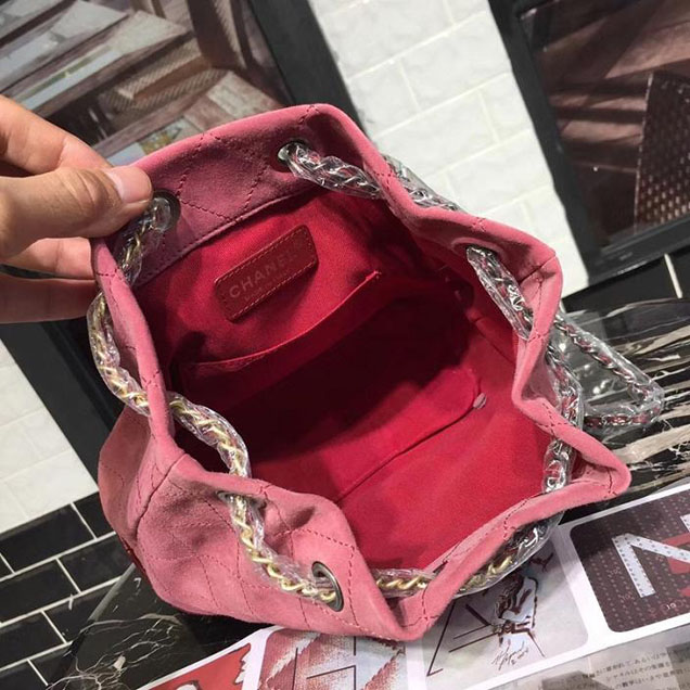 Chanel Gabrielle Hobo Backpack Bag Small 23cm Suede Lambskin Leather Fall Winter 2017 Act 2 Collection Red