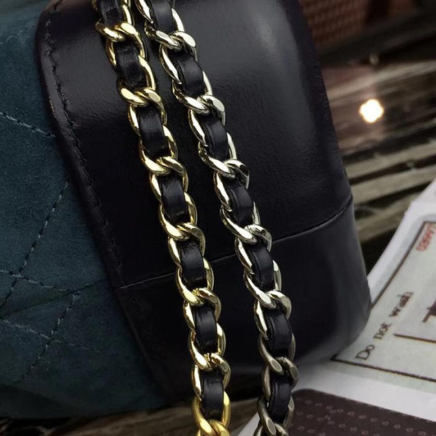 Chanel Gabrielle Hobo Backpack Bag Small 23cm Suede Lambskin Leather Fall Winter 2017 Act 2 Collection Blue