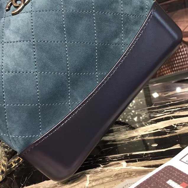 Chanel Gabrielle Hobo Backpack Bag Small 23cm Suede Lambskin Leather Fall Winter 2017 Act 2 Collection Blue