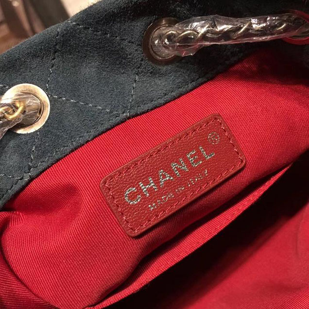 Chanel Gabrielle Hobo Backpack Bag Small 23cm Suede Lambskin Leather Fall Winter 2017 Act 2 Collection Blue