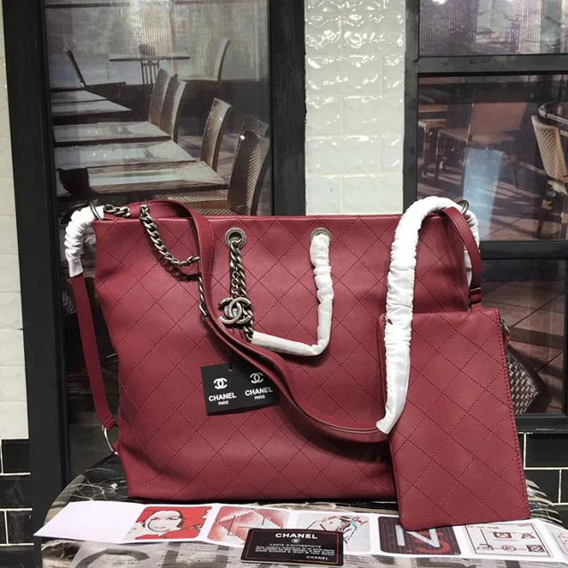 Chanel Hobo Tote Bag Large 30cm Calfskin Leather Fall Winter 2017 Act 1 Collection Burgundy