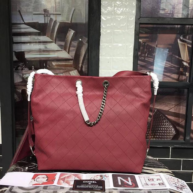 Chanel Hobo Tote Bag Large 30cm Calfskin Leather Fall Winter 2017 Act 1 Collection Burgundy