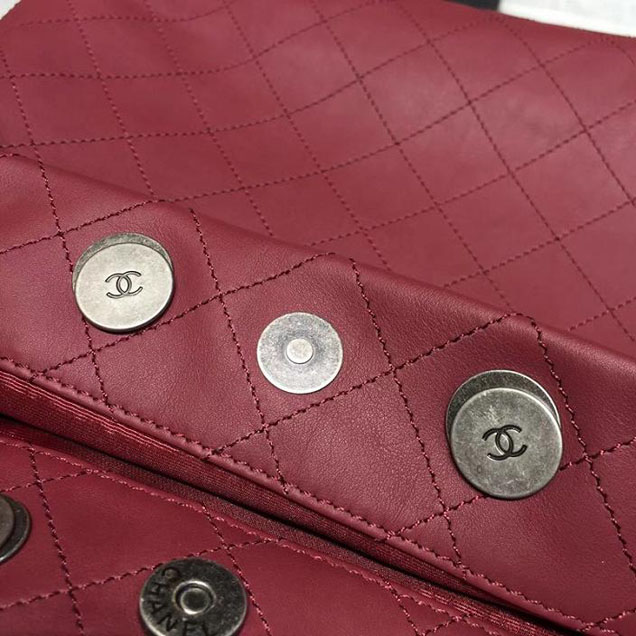 Chanel Hobo Tote Bag Large 30cm Calfskin Leather Fall Winter 2017 Act 1 Collection Burgundy