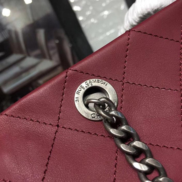 Chanel Hobo Tote Bag Large 30cm Calfskin Leather Fall Winter 2017 Act 1 Collection Burgundy