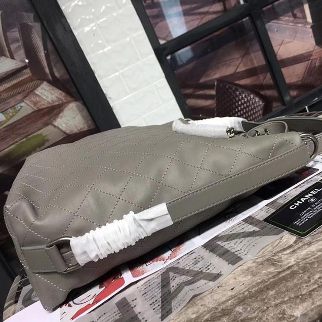 Chanel Hobo Tote Bag Large 30cm Calfskin Leather Fall Winter 2017 Act 1 Collection Grey