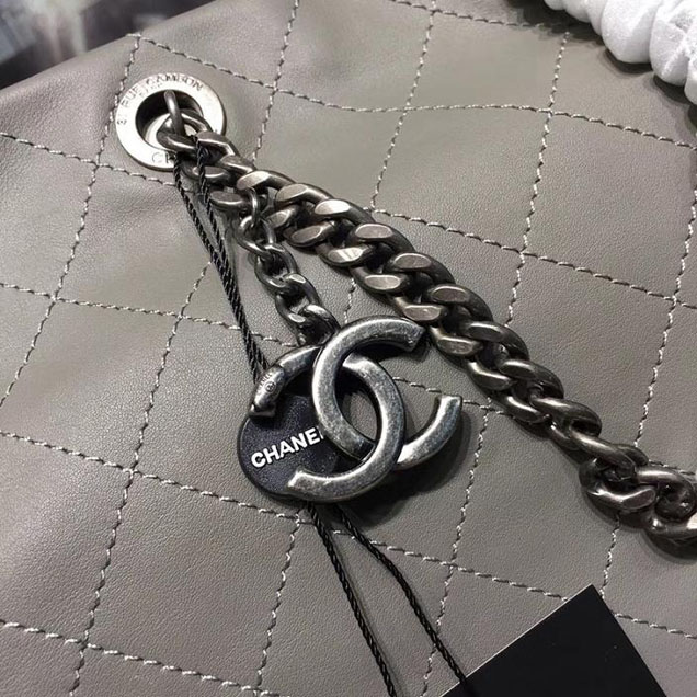 Chanel Hobo Tote Bag Large 30cm Calfskin Leather Fall Winter 2017 Act 1 Collection Grey