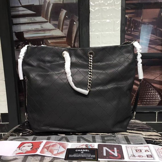 Chanel Hobo Tote Bag Large 30cm Calfskin Leather Fall Winter 2017 Act 1 Collection Black