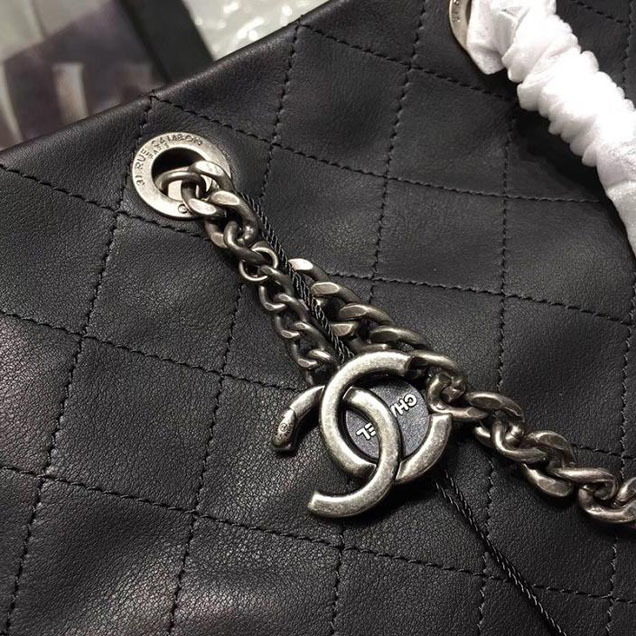 Chanel Hobo Tote Bag Large 30cm Calfskin Leather Fall Winter 2017 Act 1 Collection Black