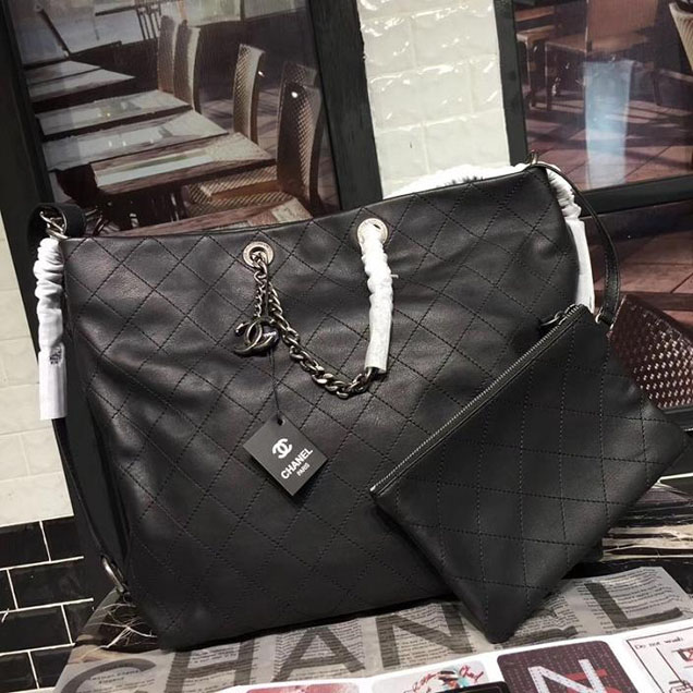 Chanel Hobo Tote Bag Large 30cm Calfskin Leather Fall Winter 2017 Act 1 Collection Black