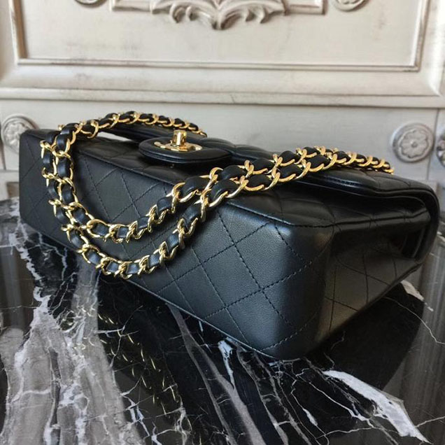 Chanel Classic Flap Bag Medium 25cm Lambskin Leather Fall Winter 2017 Act 2 Collection Black