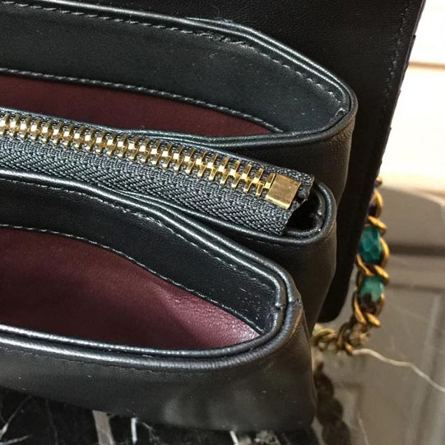 Chanel Flap 24cm Bag with Enamel Handle Python Leather Fall Winter 2017 Act 2 Collection Electric Blue Multi