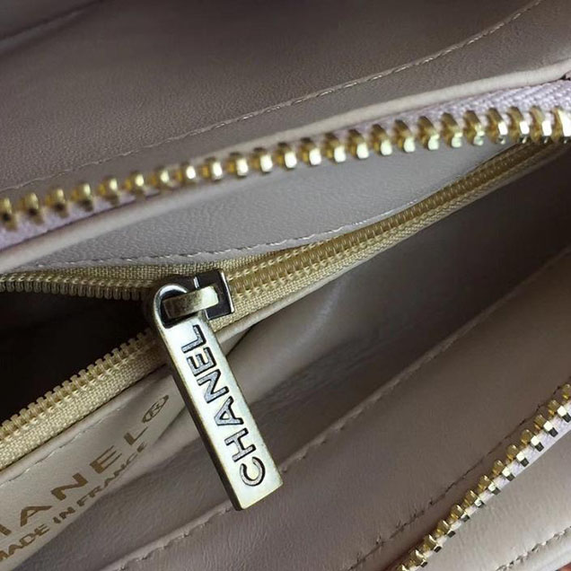 Chanel Flap 24cm Bag with Enamel Handle Python Leather Fall Winter 2017 Act 2 Collection Beige Multi