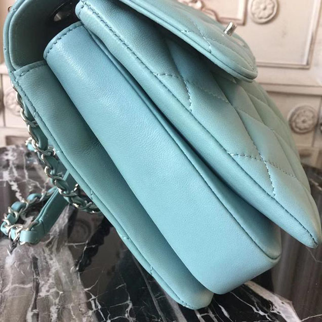 Chanel Trendy CC Medium Top Handle Bag 25cm Lambskin Leather Fall Winter 2017 Act 2 Collection Seagreen