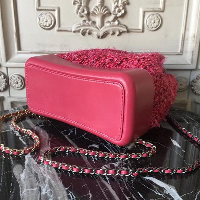 Chanel Tweed Gabrielle Backpack 23cm Bag Lambskin Leather Metiers D’Art Pre-Fall 2017 Collection Red
