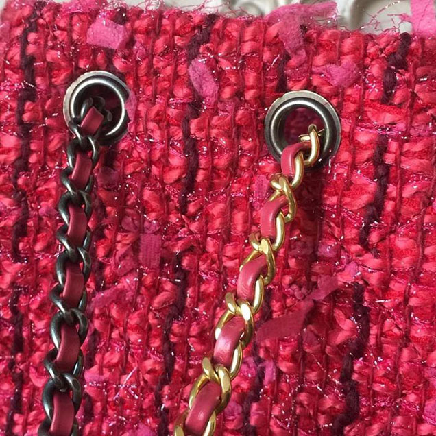 Chanel Tweed Gabrielle Backpack 23cm Bag Lambskin Leather Metiers D’Art Pre-Fall 2017 Collection Red