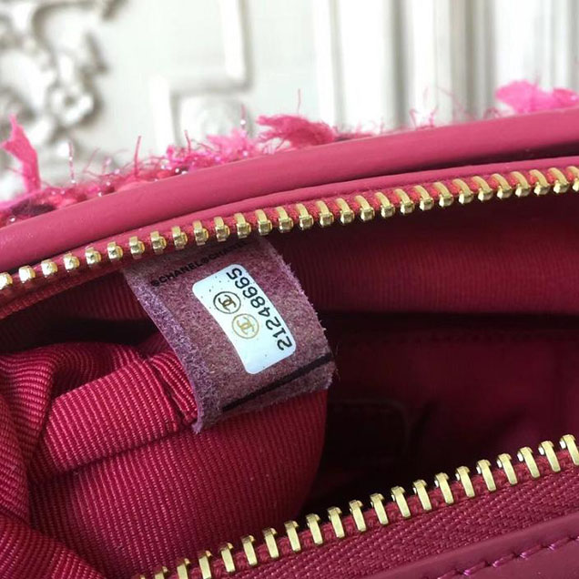 Chanel Tweed Gabrielle Hobo 28cm Bag Lambskin Leather Metiers D’Art Pre-Fall 2017 Collection Red