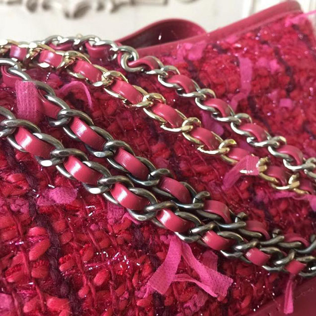 Chanel Tweed Gabrielle Hobo 20cm Bag Lambskin Leather Metiers D’Art Pre-Fall 2017 Collection Red