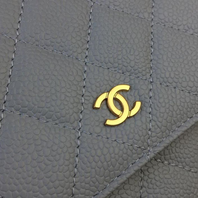Chanel WOC Wallet on A Chain Bag Small 18cm Caviar Leather Cruise 2018 Collection Light Blue
