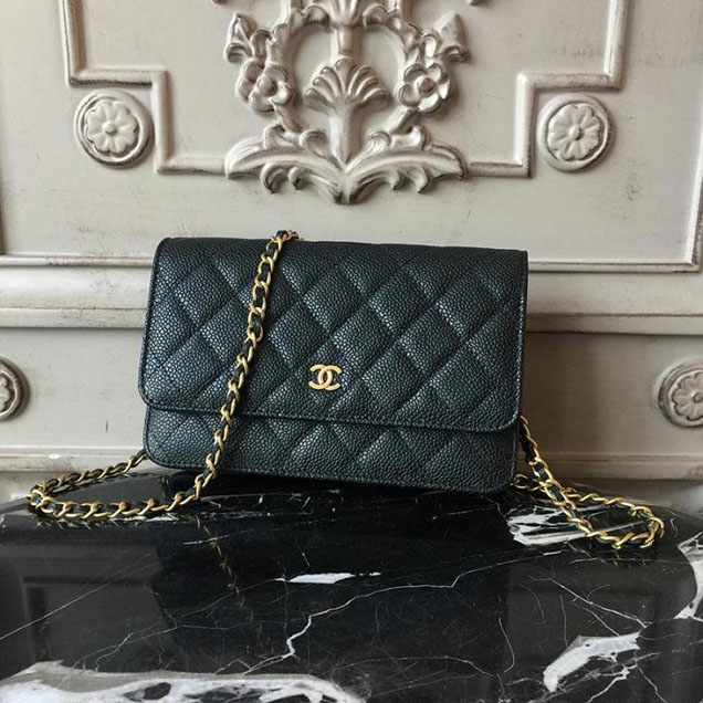 Chanel WOC Wallet on A Chain Bag Small 18cm Caviar Leather Cruise 2018 Collection Black