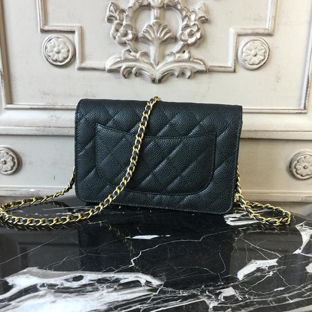 Chanel WOC Wallet on A Chain Bag Small 18cm Caviar Leather Cruise 2018 Collection Black