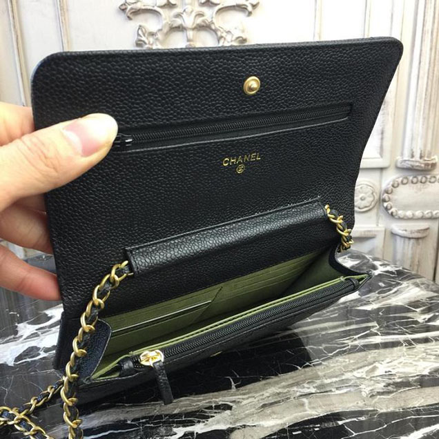 Chanel WOC Wallet on A Chain Bag Small 18cm Caviar Leather Cruise 2018 Collection Black
