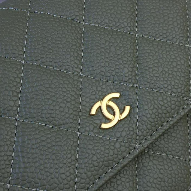 Chanel WOC Wallet on A Chain Bag Small 18cm Caviar Leather Cruise 2018 Collection Green