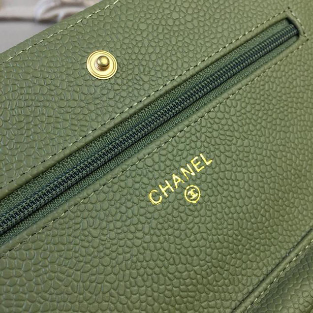 Chanel WOC Wallet on A Chain Bag Small 18cm Caviar Leather Cruise 2018 Collection Green
