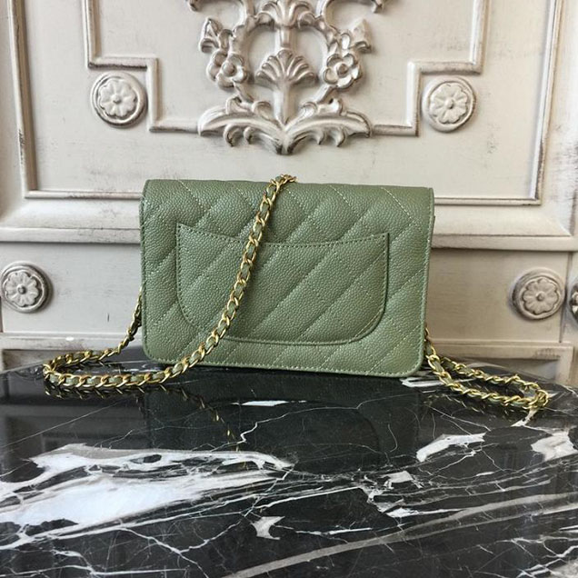 Chanel WOC Wallet on A Chain Bag Small 18cm Caviar Leather Cruise 2018 Collection Green