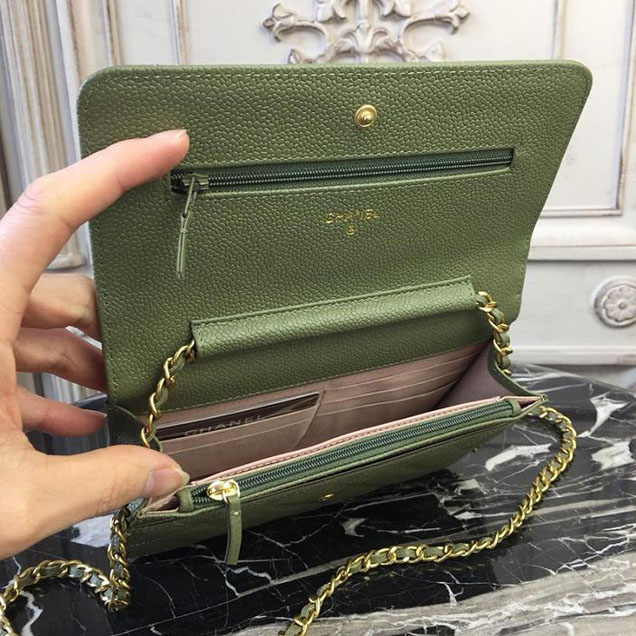 Chanel WOC Wallet on A Chain Bag Small 18cm Caviar Leather Cruise 2018 Collection Green