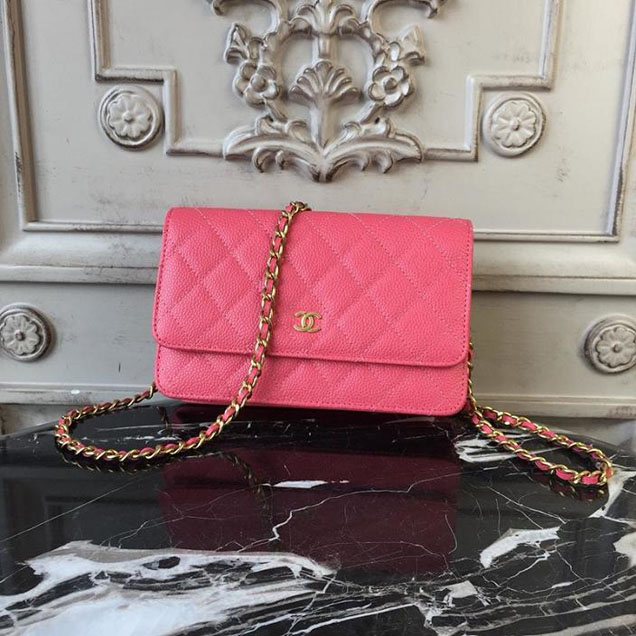 Chanel WOC Wallet on A Chain Bag Small 18cm Caviar Leather Cruise 2018 Collection Pink