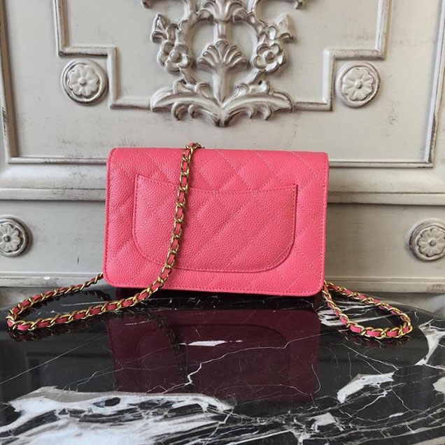 Chanel WOC Wallet on A Chain Bag Small 18cm Caviar Leather Cruise 2018 Collection Pink