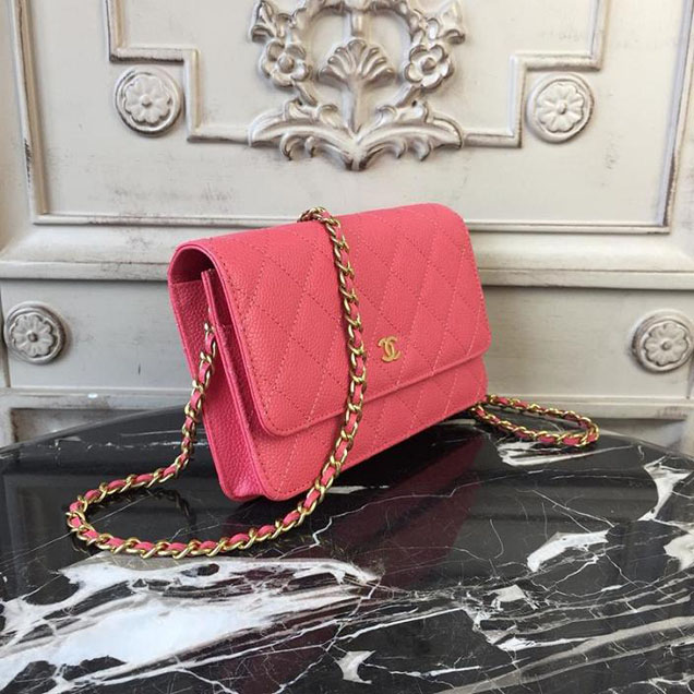 Chanel WOC Wallet on A Chain Bag Small 18cm Caviar Leather Cruise 2018 Collection Pink